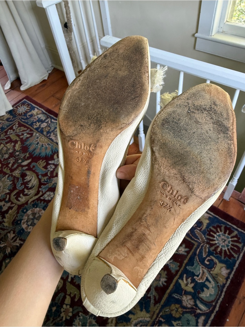 Chloe archive kitten heel leather ecru - Picture 7 of 9